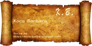Kocs Barbara névjegykártya
